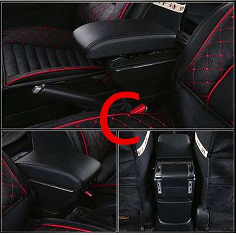 Para Opel Astra caja de reposabrazos Opel Astra H Universal para coche Central caja de almacenamiento soporte de taza Cenicero accesorios de modificación: C black black line