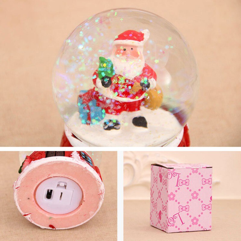 Valentine's Day Christmas Resin Music Snow Glass Santa Claus Crystal Ball Children Snow Ball, Crystal Music Box