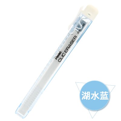 Pentel-Borrador mecánico con efecto Push-out, borradores de lápiz, oficina, escuela, goma de borrar, suministros de papelería, borradores de dibujo, No PVC, ZE81: Water Blue 1Pcs