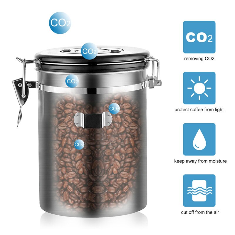 GUNOT Metall Kaffee Behälter Lagerung Kanister Kaffee Lagerung Flasche Edelstahl Kaffee Lagerung Krug murmeln Zucker Tee Container