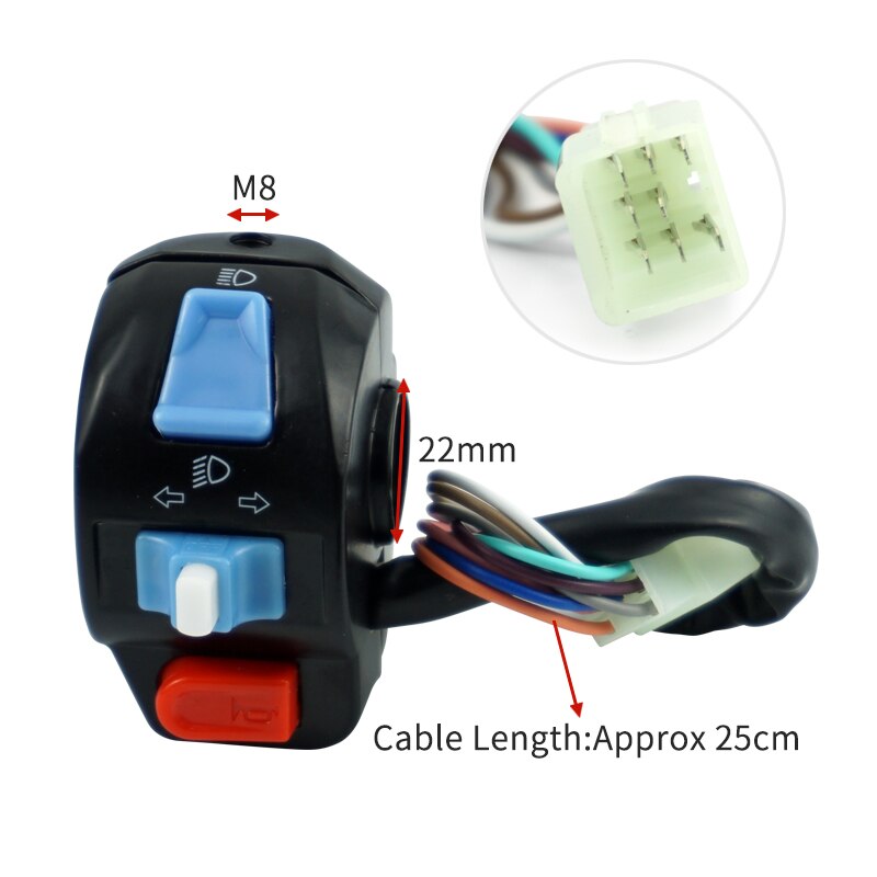 1 Pair Motorcycle 22mm 7/8&#39;&#39; Handlebar Control Switch High/Low Beam Light Horn Turn Signal Electric Star For GY6 50cc 125cc