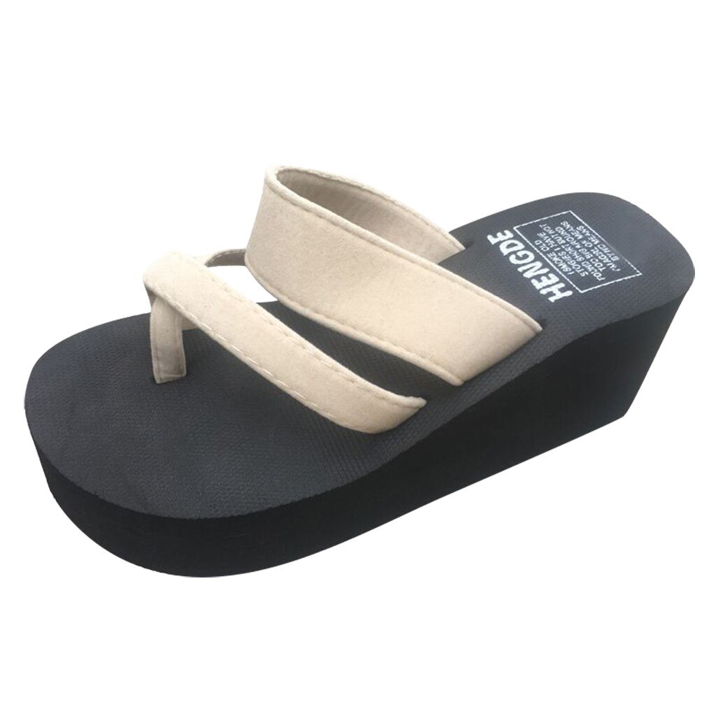SAGACE été femmes sandales élégantes compensées chaussures antidérapantes tongs pantoufles plage sandales dames en plein air sandales A210: BG / 38
