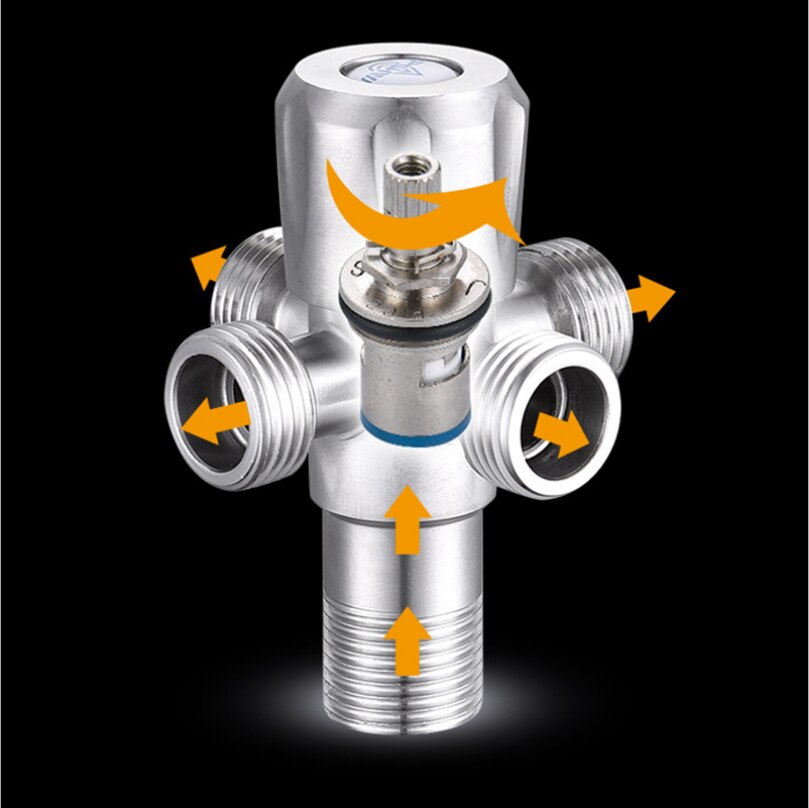 G1/2*1/2 304 stainless steel angle valve one into four out water triangle valve hotel engineering / home tap toilet inlet valve