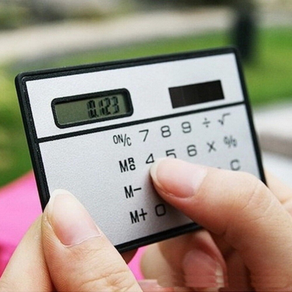 Portable Solar Powered Digit Calculator Ultra Slim Credit Card Cheap Durable Solar Power Pocket Calculator Small Travel Compact