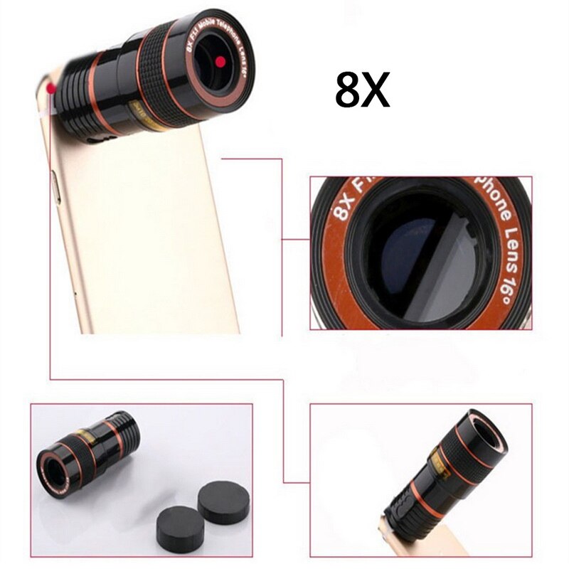 8X 12X Telephoto Mobile Phone Lens Zoom Telephoto Mobile Phone External Lens With Universal Clip For Smartphone