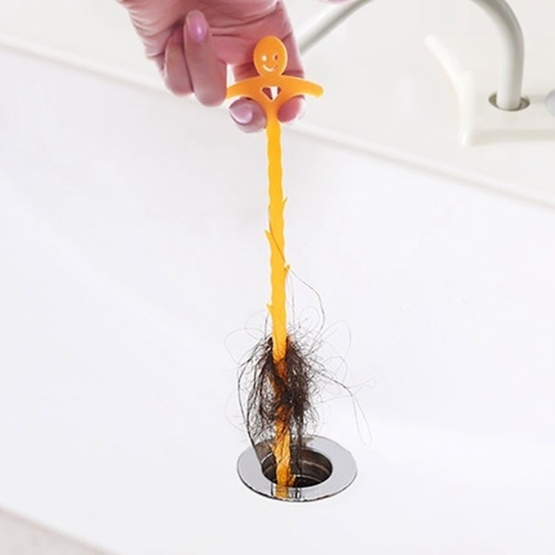 1PC Kitchen Sink Cleaning Hook Sewer Dredging Spring Pipe Bathroom Shower Tool Removal Sink Drain Cleaning Tool Random Color