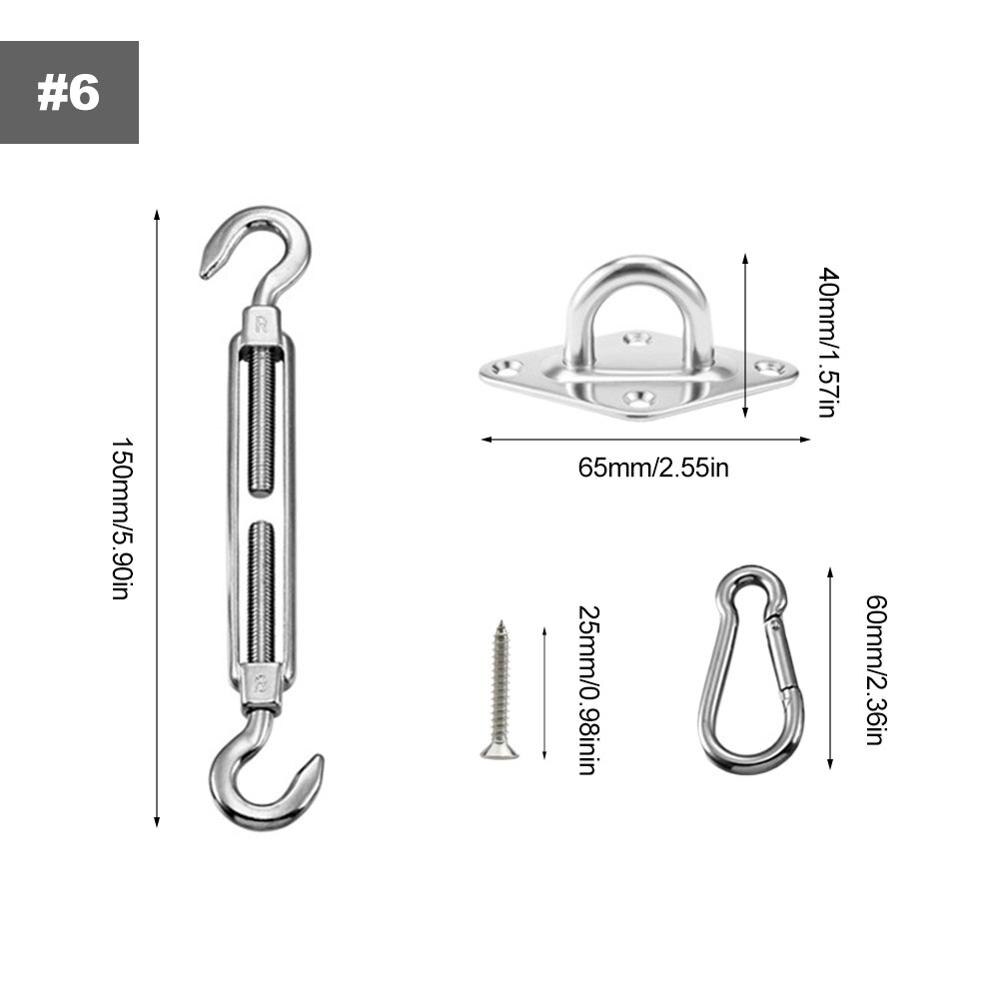 Stainless Steel Awning Fixing Accessories Diamond Door Buckle Spring Four Corner Shade Sail Accessories Spring buckle: B