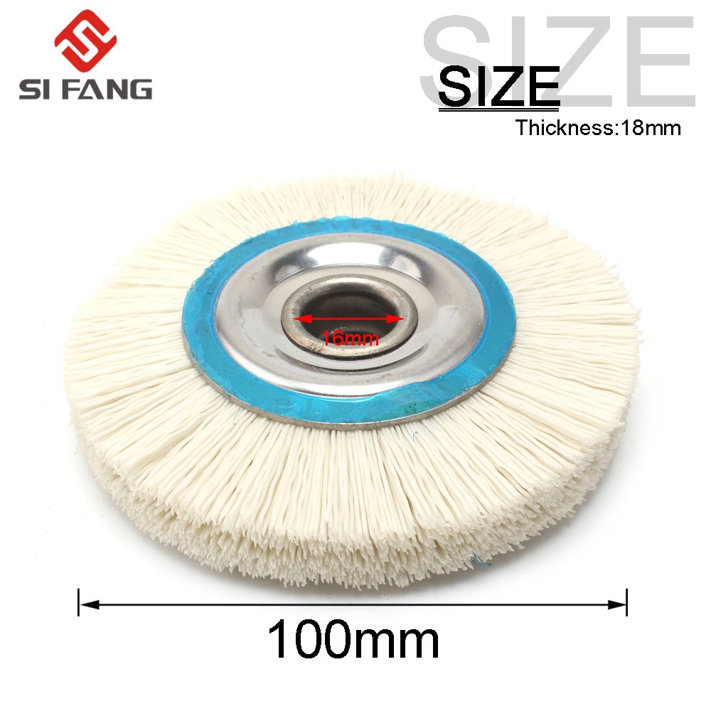 4'' 100mm Abrasive Nylon Wire Wheel Polish Bench Grinder 16mm Bore Diameter 240 Grit