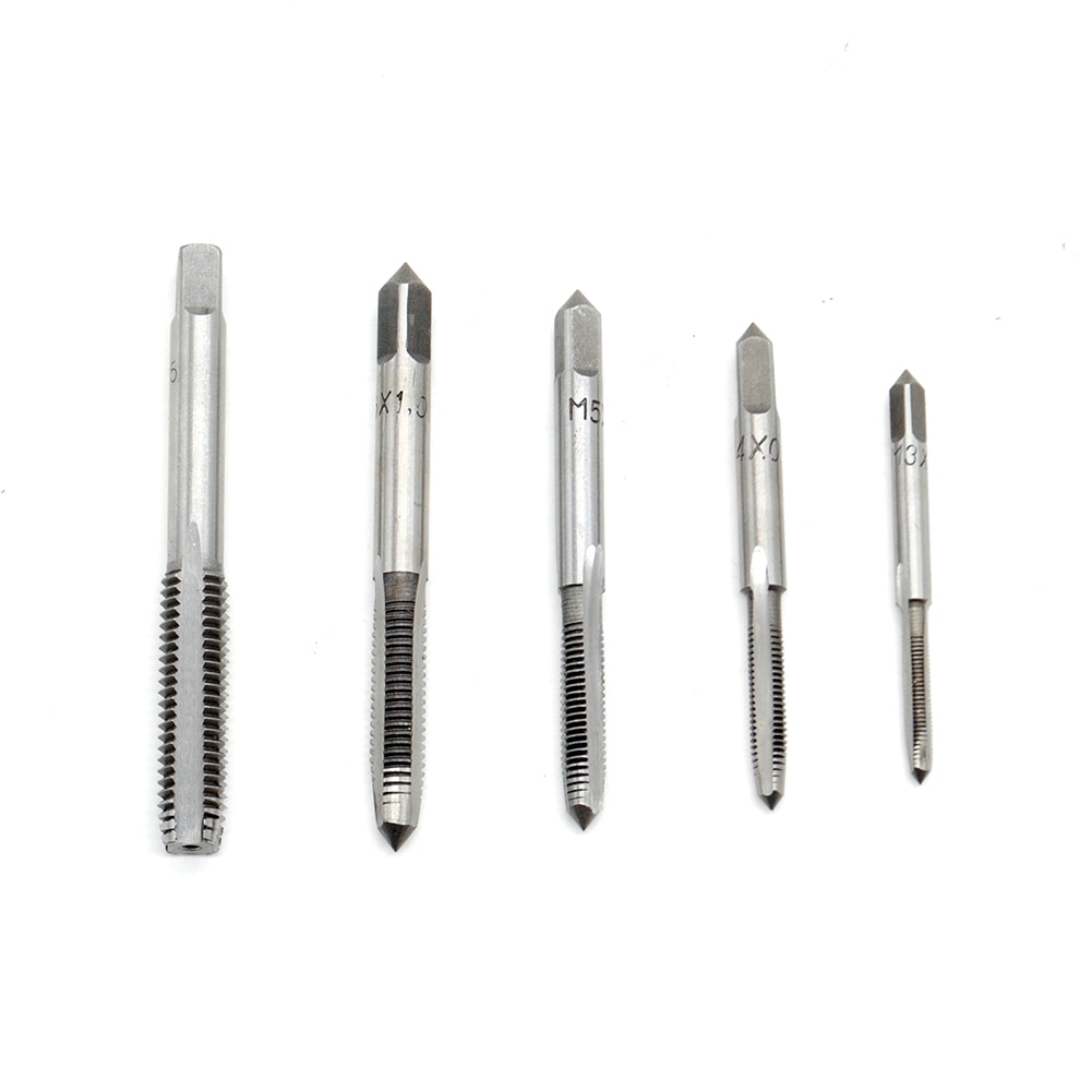 Tapping Screw Thread Metric Plug Taps HSS Titanium Machine Hand Tap 3mm 4mm 5mm 6mm 8mm M3-M8 set Hand Grinding Carving Tool