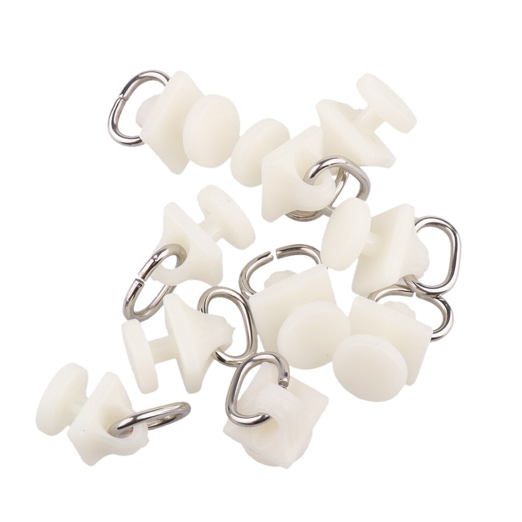 20Pcs Glide White Drape Curtain Hooks Glider Rail Track Runner 20mm/15mm