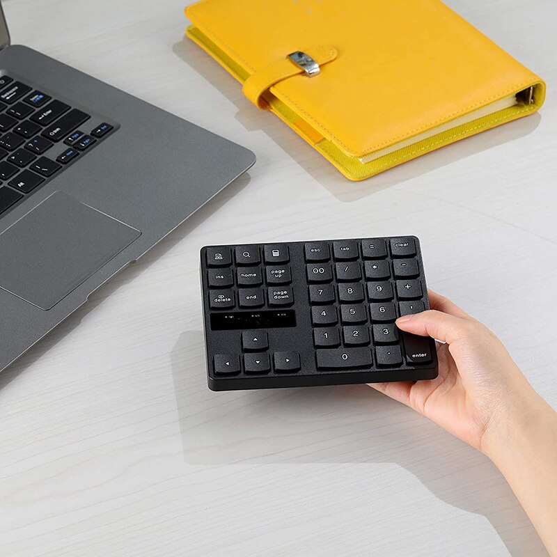SeenDa Wireless Numeric Keypad Rechargeable Number Pad Keyboard with 35 Keys for Ma cbook Android Windows Laptop PC