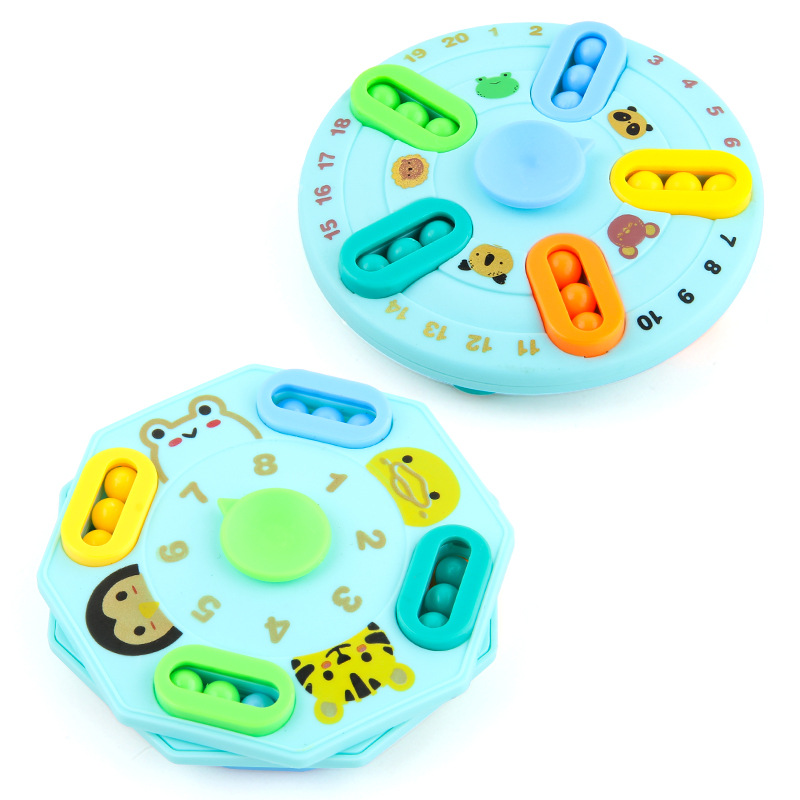 3 In 1 Magic Bean Cube gioco rotante giradischi Fidget Spinner Toy punta delle dita a doppia faccia ruota sfiato educativo antistress