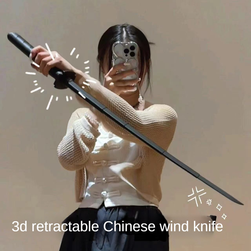 Cuchillo de gravedad 3D Katana, accesorios para fotos de adultos, espada samurái plegable retráctil, accesorios de juego de rol, juguetes creativos para aliviar el estrés
