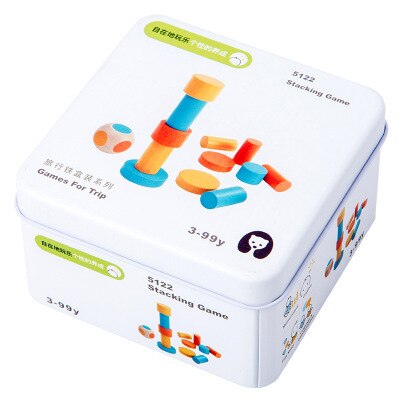 Scatola di Ferro da viaggio Per Bambini Prima Educazione Giocattolo Di Puzzle Blocchi di Costruzione di Giocattoli Giroscopio Sollievo Gioco Blocchi di Legno 3C Configurare Per I Bambini: Overlay game