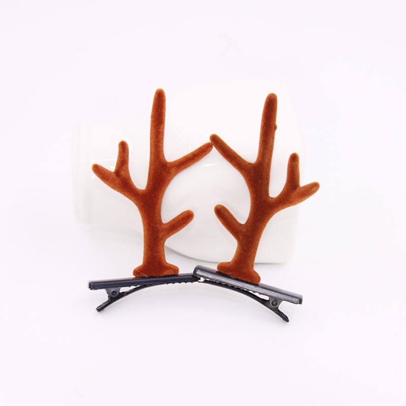 Christmas Cute Antler Hair Clips Festival Style Red Antler Headband Moose Mushroom Forest Nut Hair Accessories Hairpins