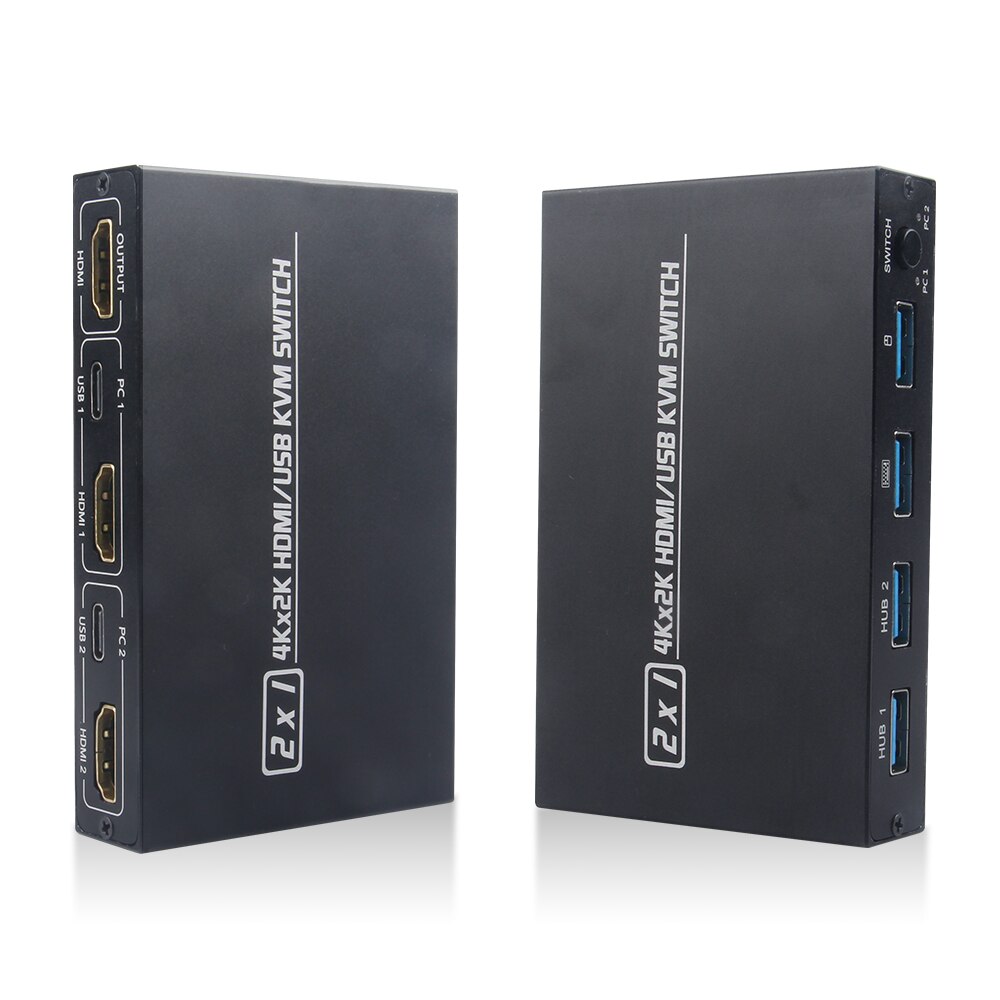 Für 2 PC teilen Tastatur Maus Drucker Stecker Und Paly 2 in 1 Aus 4K USB HDMI KVM Schalter Kasten Video Anzeige USB Schalter Splitter