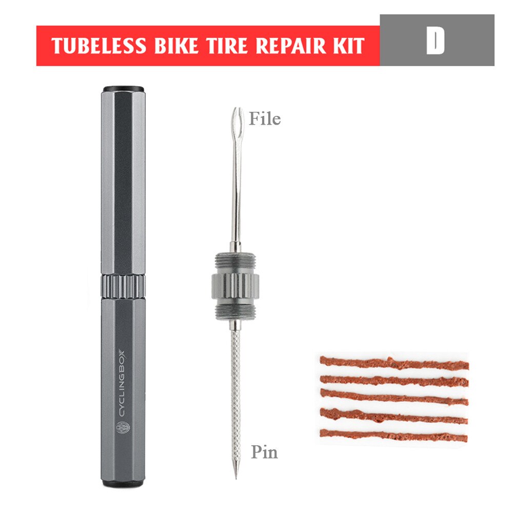 Bicycle Tubeless Tire Repair Kit Tire Portable Urgent Drill Rubber Strips Tyre Puncture Sealant Repair Kit Bicycle Repair Tools: green