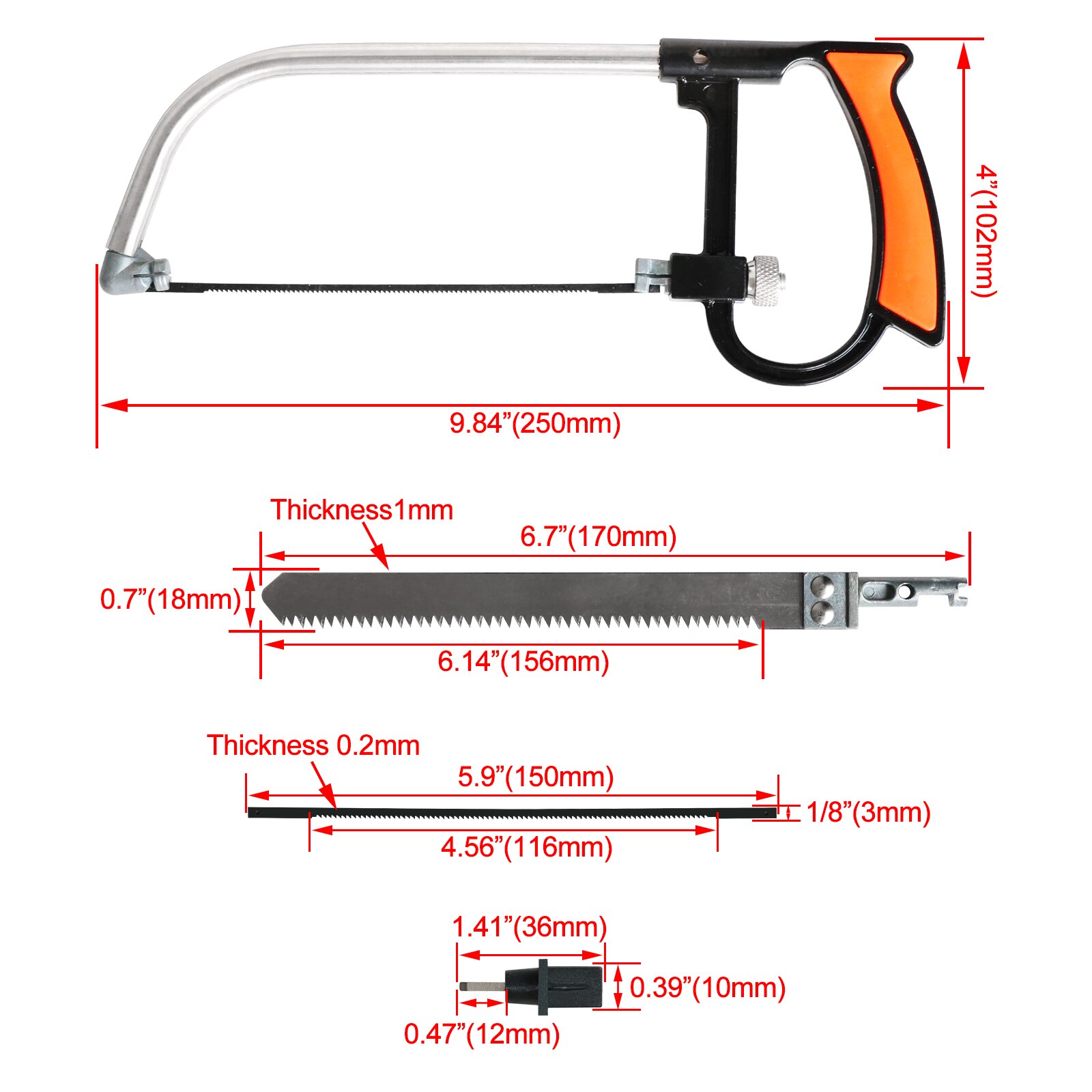 Saw Multi Purpose Hand Saw DIY Steel Metal Wood Glass Saw Kit 6 Blades Woodworking Metalworking Model Hobby Tool