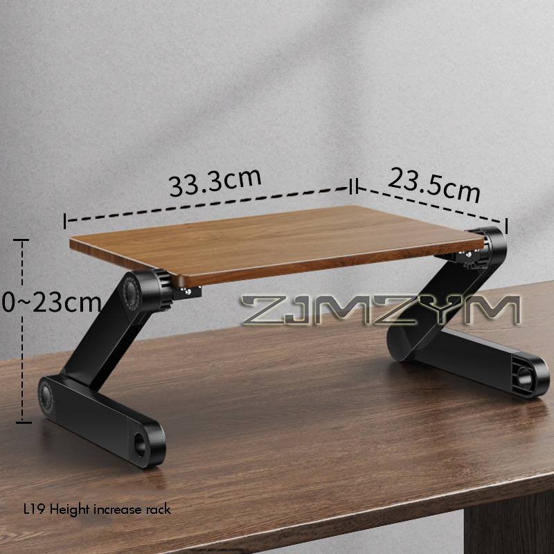 Solid Wood Computer Monitor Stand for Desk Organizers Height Adjustable Monitor Shelf Foldable Storage Stand for Computer Laptop: black