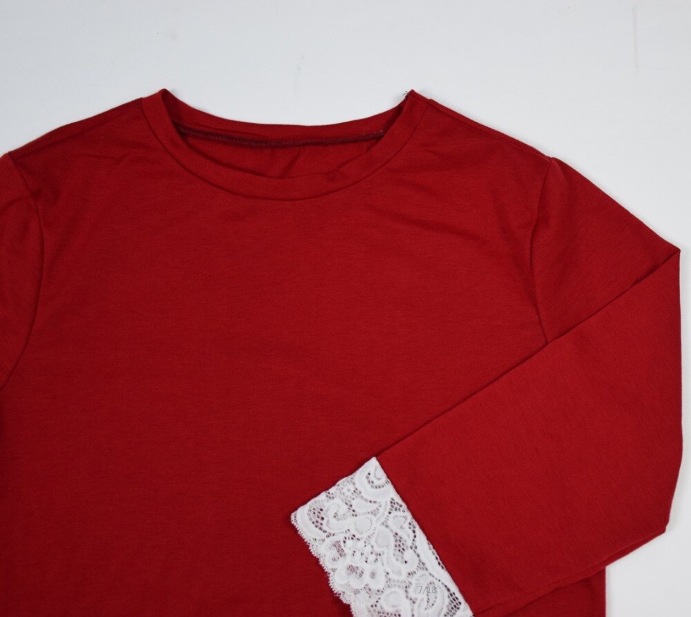 Matka córka sukienka nowa czerwona koronkowa patchworkowa sukienka dla mamy dziewczyna O-szyja kolano długość czerwona sukienka nowy rok jednakowe ubrania rodzinne