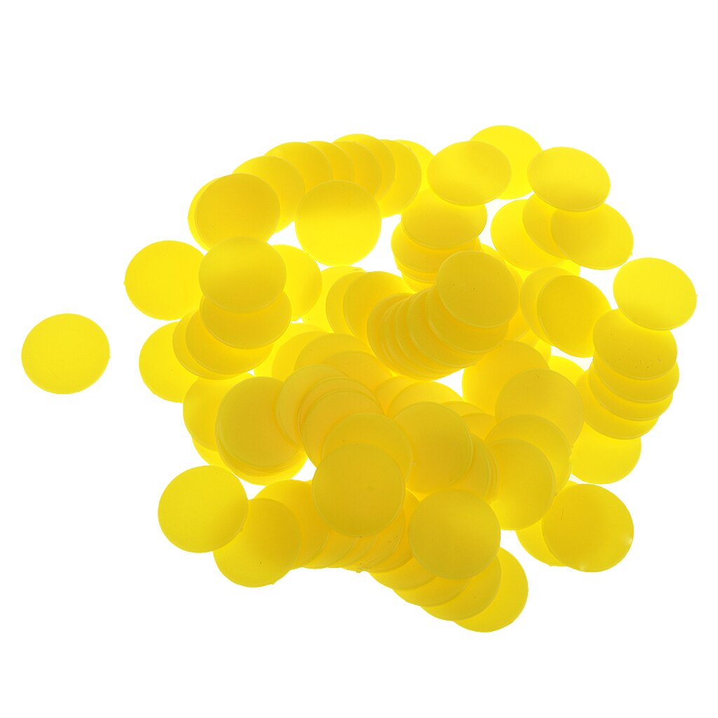 Magideal 100 Opaque Plastic Bordspel Tellers Tiddly Winks Numeracy Onderwijs Voor Pub Club Feestartikelen: Yellow