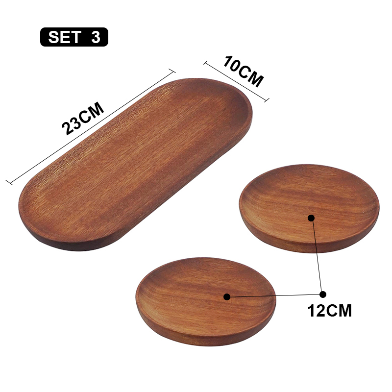 Tableware Dessert Round Tray Walnut Color Japanese Wood Tray Breakfast Bread Tray Tea Saucer Coasters Coffee Coasters: Ivory