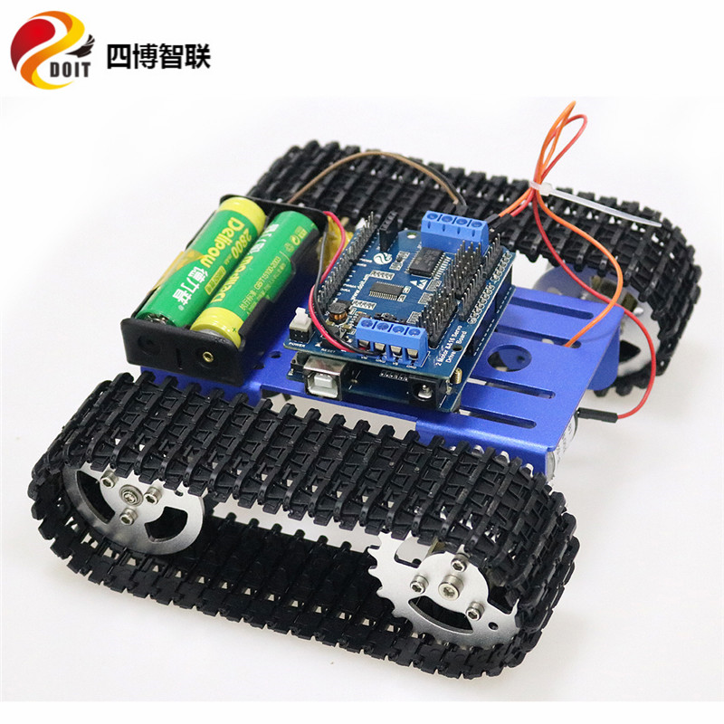 Szdoit espduino wifi control  t101 metal crawler rc robot tank chassi kit 33gb-520 dc motor diy för arduino utbildning leksak