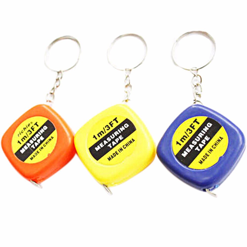 Clear Scale 1M/3Ft/40Inch Easy Retractable Ruler Tape Measure Super Mini Portable Pull Ruler With Keychain For Travel