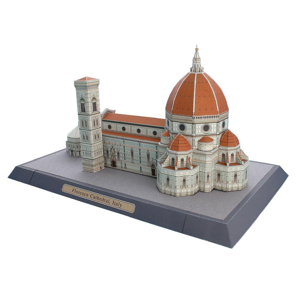 Italien florence domkirke santa 3d papir model verdensberømt arkitektur håndlavet diy børn pædagogisk legetøj voksen samling