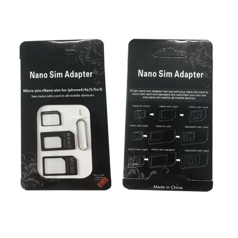 Adaptador de tarjeta SIM 4 en 1 para iPhone 5, conjunto de tarjeta sim completa, adaptador de tarjeta SIM para teléfono, , 50 Uds.