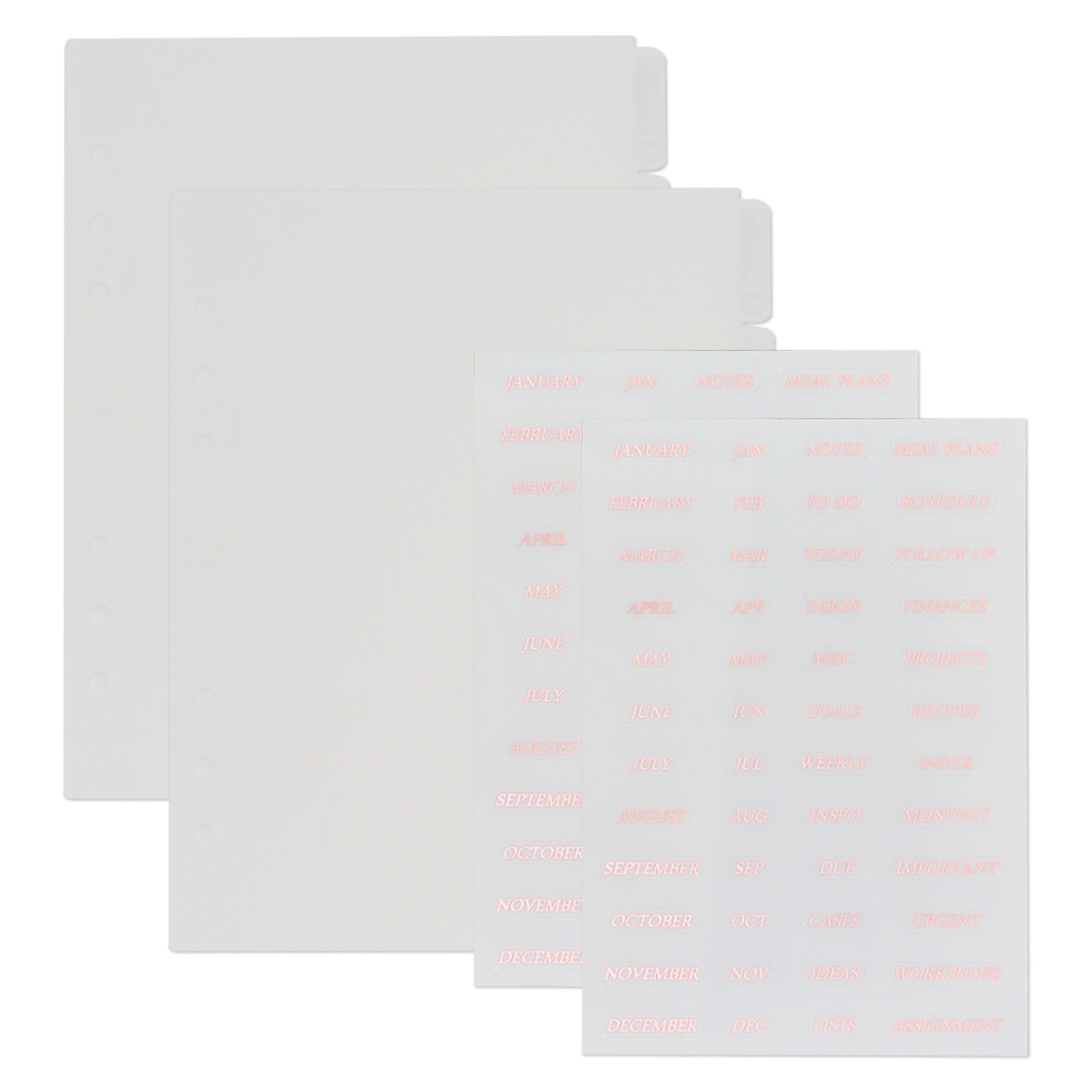 Agenda Planner Transparent Frosted A5 Ring Binder Dividers Tab Index Divider Monthly Planner Inserts 6pcs Clear Pp A5 Dividers