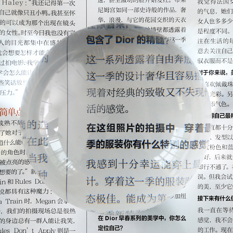 Paper Weight Desktop Magnifier Acrylic Lens Magnifying Glass Table Paperweight Magnifier Reading 50mm 60mm 80mm 100mm Crystal