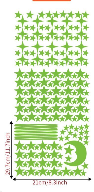 Luminous Moon Stars combination 3D Wall Sticker bedroom living room home decoration kids room decals Glow in the dark Stickers: 1