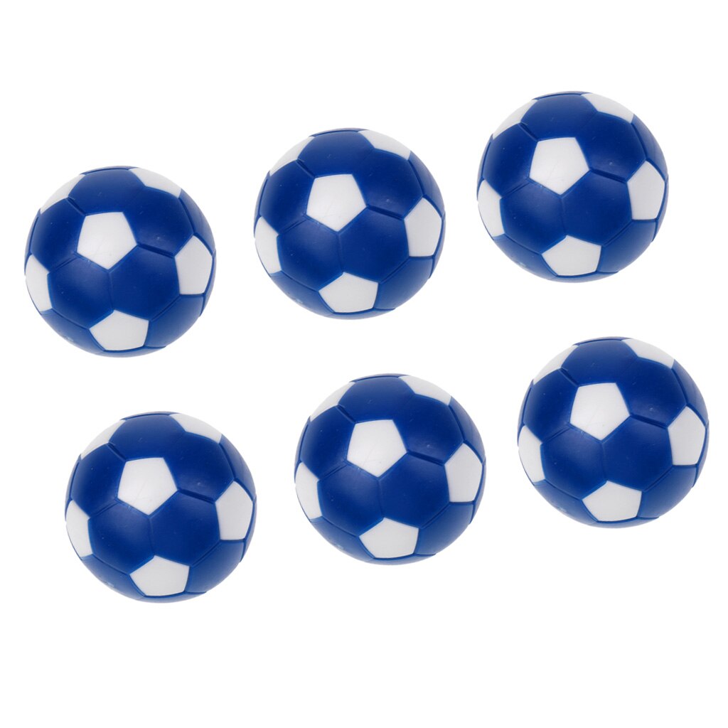 6 stk 36mm fodbold bordfodbold bolde bordfodbold erstatning bordspil tilbehør, blå & hvid