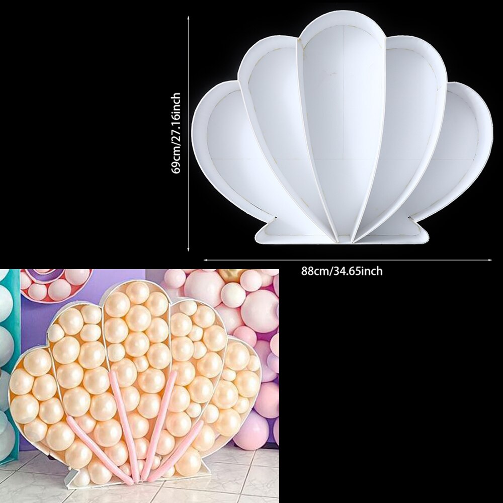 Mermaid Tail Mozaïek Ballon Frame Vullen Doos Voor Kleine Zeemeermin Party Shell Seahorse Diy Decoraties Verjaardagsfeestje Supplies: shell