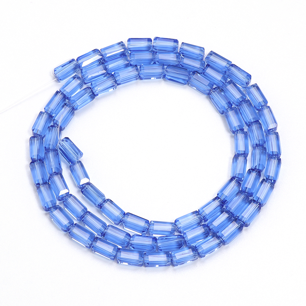 1 hebra de cuentas de cristal rectangulares, cuentas sueltas coloridas para fabricación de joyería, pulseras DIY, accesorios para collares hechos a mano: M / Oro