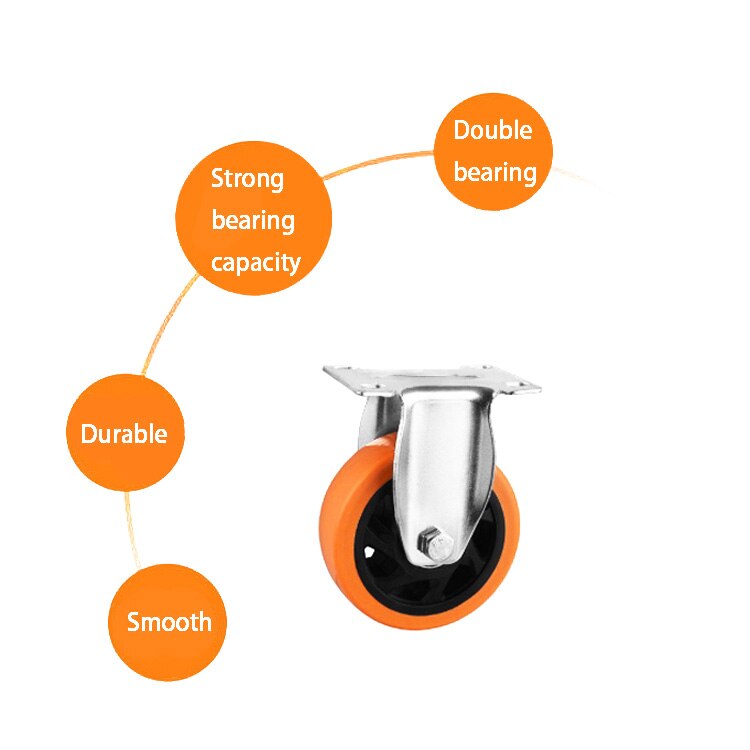 1/4 stuks metalen meubelwielen, universele industriële wielen, dubbel gelagerd wiel, meubelaccessoire