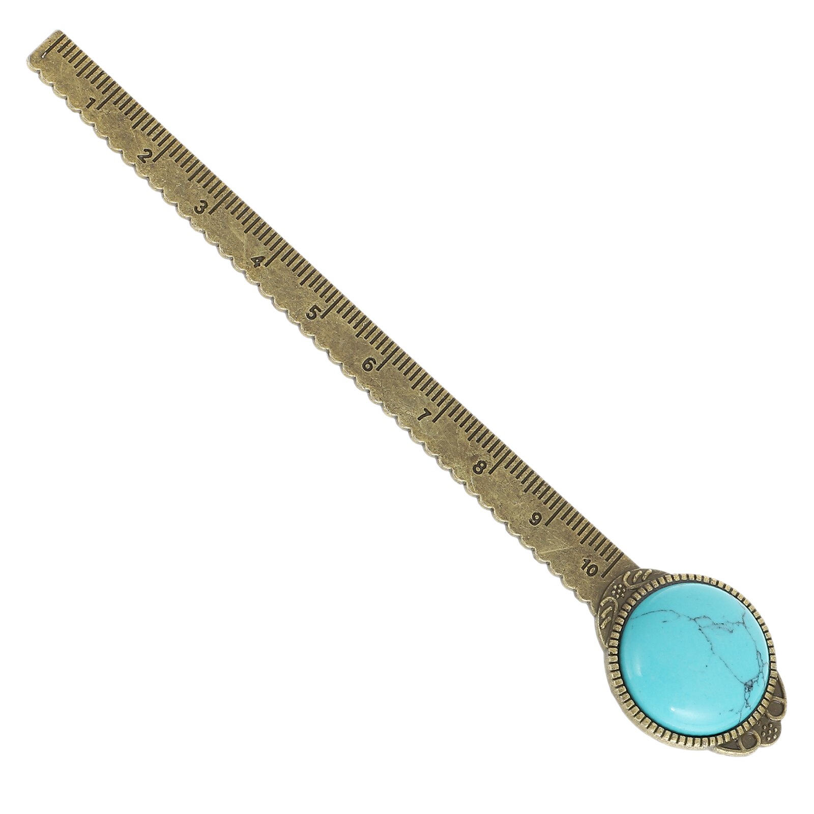 Zinc Alloy Book Mark Ruler Book Mark Retro Book Marker Paper Label Reading Tool: Blue