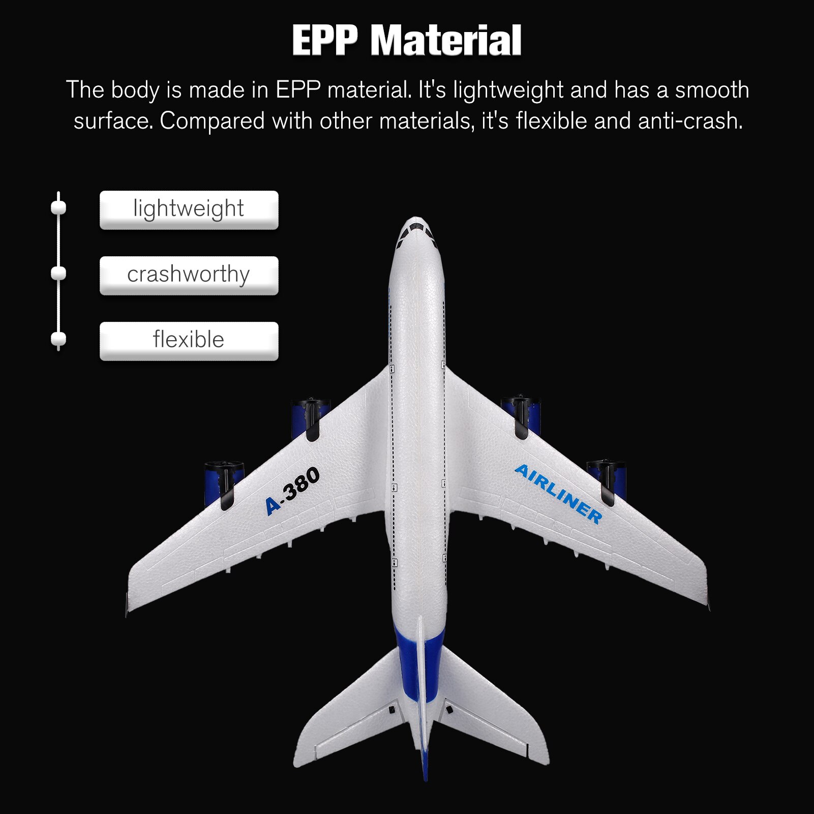 A380 2,4G RC Flugzeug Fliegen Flugzeug Segelflugzeug mit LED Suchscheinwerfer 3CH EPP Schaum Fest Flügel Flugzeug Schaum Flugzeug für anfänger