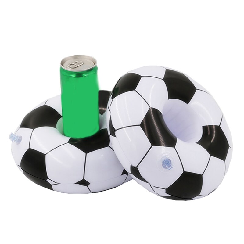 1 pieza de posavasos inflables de fútbol para piscina flotador posavasos de copa de bebida de cola para piscina de playa