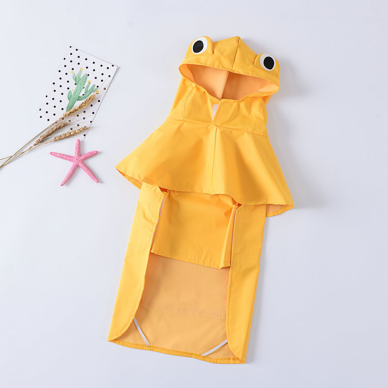 Chubasquero de rana para perro pequeño y mediano, Poncho impermeable para perro, capa para cachorro lindo, chaqueta de lluvia al aire libre para Bulldog Francés, verde y amarillo: yellow / M