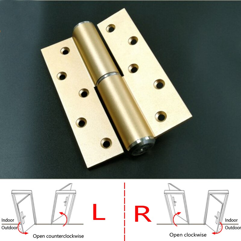 Hydraulische Scharnier Metalen Aluminium Legering 6 "Auto Positionering Deurdranger Mute Kussen Scharnieren Hoge Belasting Multifunctionele Home Hardware: Gold / Right Open