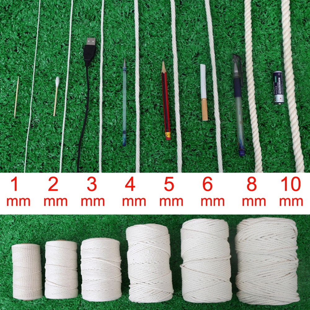 100% Cotton Rope Macrame Cords Beige Twisted String Cotton Cord For Handmade Natural DIY Home Wedding Accessories