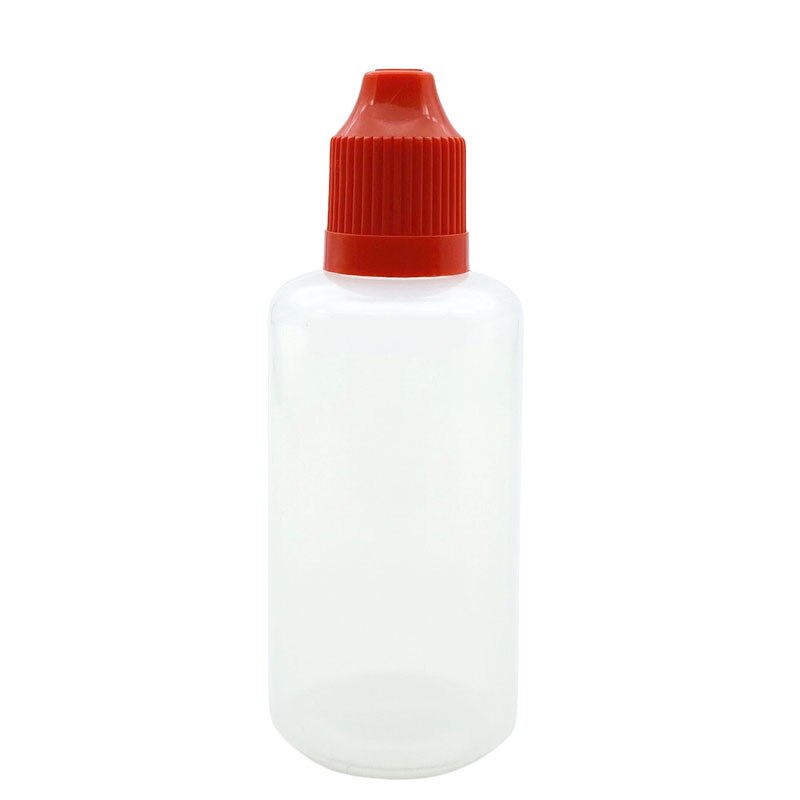 100pcs 10ml PE Plastic Needle Bottle Refillable Empty E Liquid Dropper Bottle With Childproof Cap Squeezable Soft Vial: Red Cap