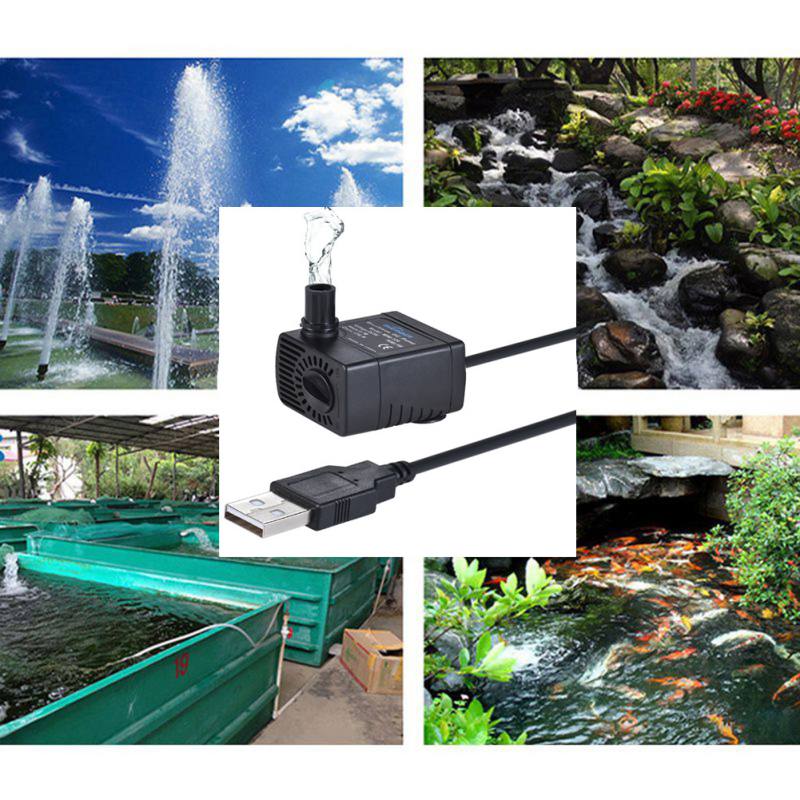 Ortable Mini Dompelpomp Water Pompen USB Lading Pompen voor Aquarium Fish Fontein Water Dispenser Thuis Aquarium Accessoires