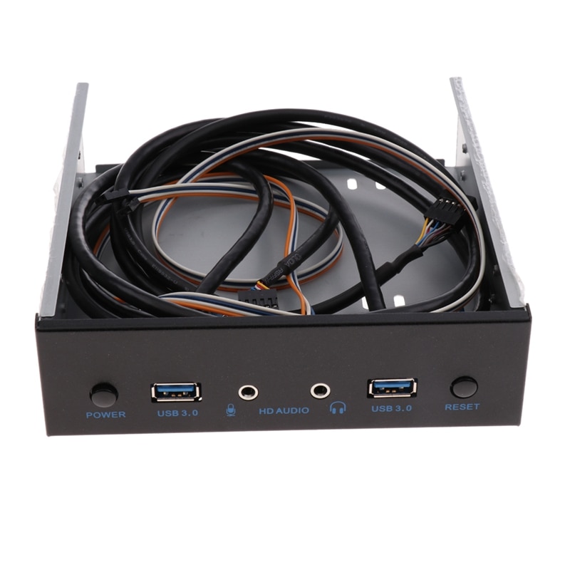 Usb 3.0 2 portas unidade óptica painel frontal adaptador de expansão usb 3.0 hub + hd o + interruptor de alimentação botão