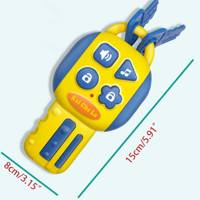 Car Key Lock Toy Remote Control Musical Flash Toys Baby Early Educational for Infants Toddlers Kids