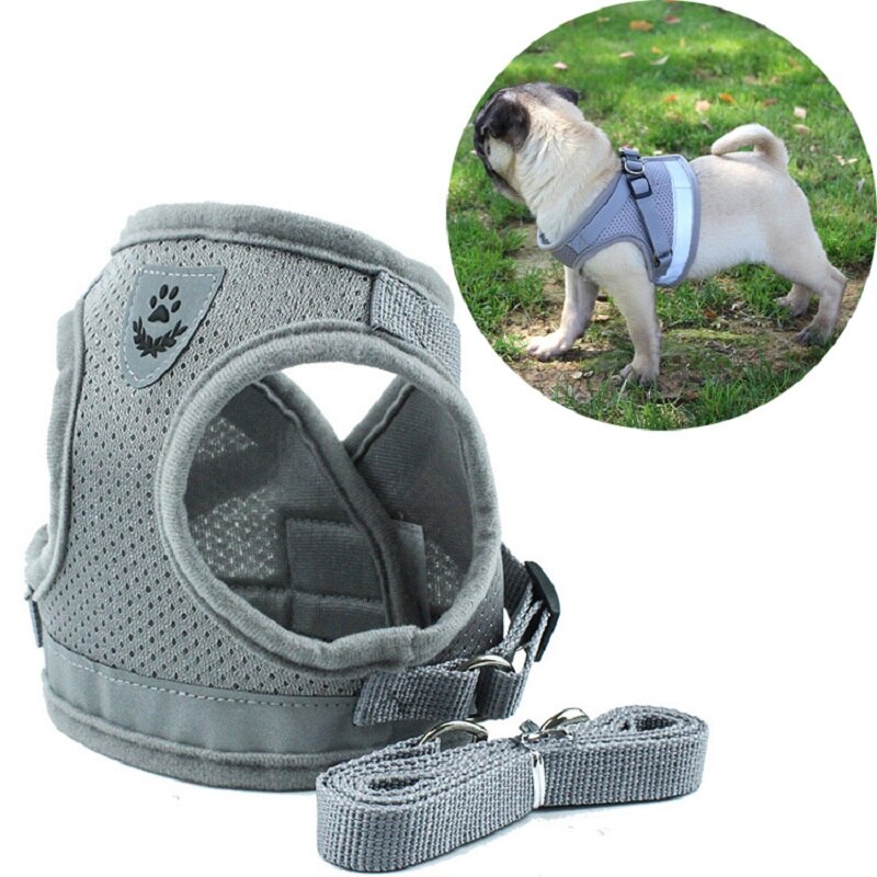 Puppy Borstband Reflecterende Veiligheid Pet Dog Harness En Leash Set Pug Chihuahua Bulldog Harnassen Hond Vest Voor Kleine Medium honden