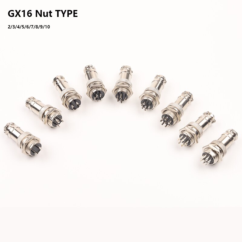 1Set GX16 Moer Type Mannelijke &amp; Vrouwelijke Elektrische Connector 2/3/4/5/6/7/8/9/10 Pin 16Mm Luchtvaart Socket Plug Draad Panel Connectors