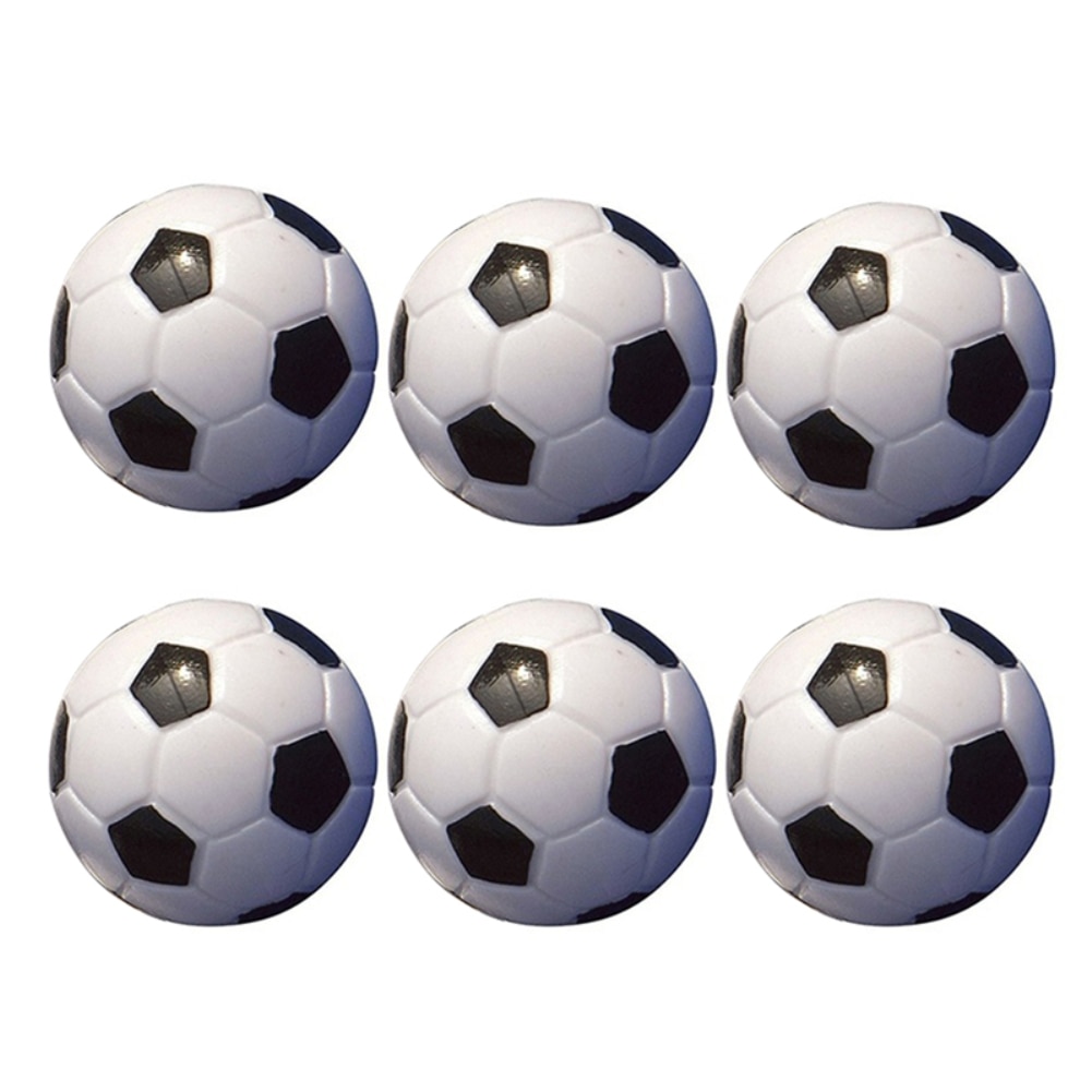 6 stk 32mm mini sort + hvid plastik bordfodbold bolde spil legetøj tilbehør bord fodbold bolde spil bord fodbold bolde g